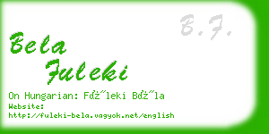 bela fuleki business card